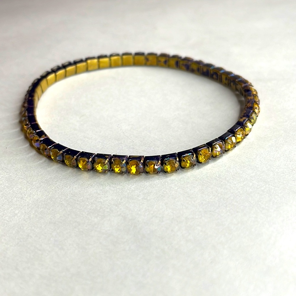 Vintage Yellow Gem stretchy Bracelet
